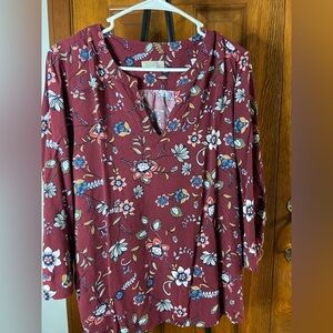 Flora maroon top